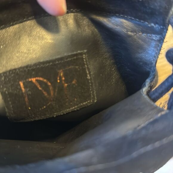 Diane Von Furstenberg Jimson Tall 4" Wedge Boots Suede Boho Tribal Fringe Sz 7 M - Picture 14 of 14